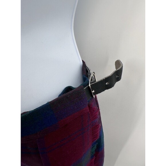 Tartan Scottish Vintage plaid 100% wool skirt Rap  kilt  size Small Long - Picture 4 of 10